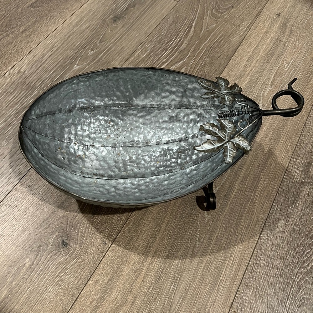 Galvanized pumpkin bowl